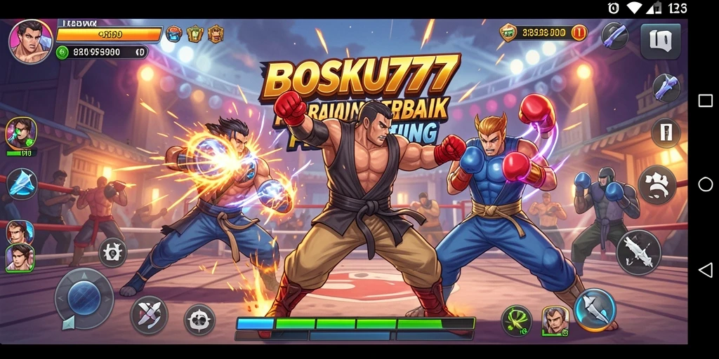 Tampilan gameplay épik BOSKU777 dengan pertarungan seru.
