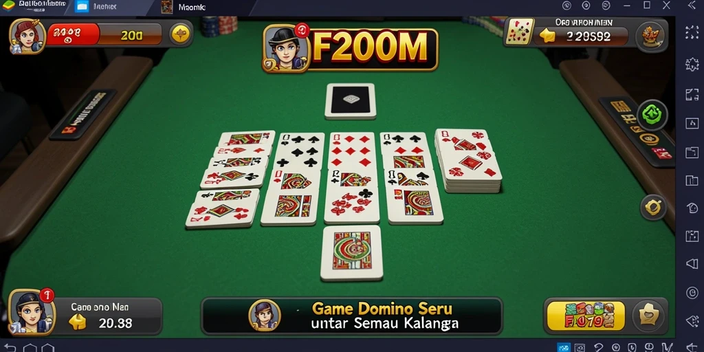 Tampilan gameplay seru dari F200M dalam permainan Domino.
