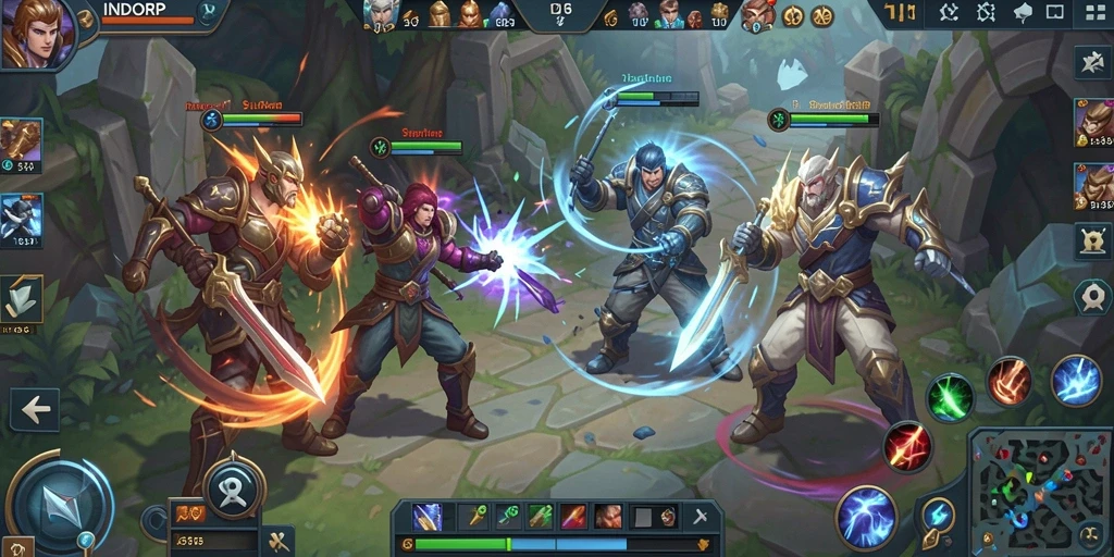 Tampilan seru gameplay INDORP dengan teamwork memukau.