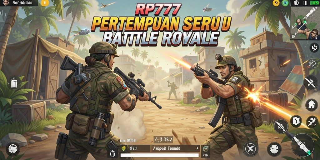 Tampilan gameplay RP777 yang mendebarkan dalam pertempuran Battle Royale.