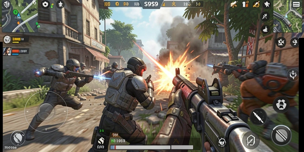 Gameplay S9S9 yang mendebarkan dengan aksi tembak-menembak.
