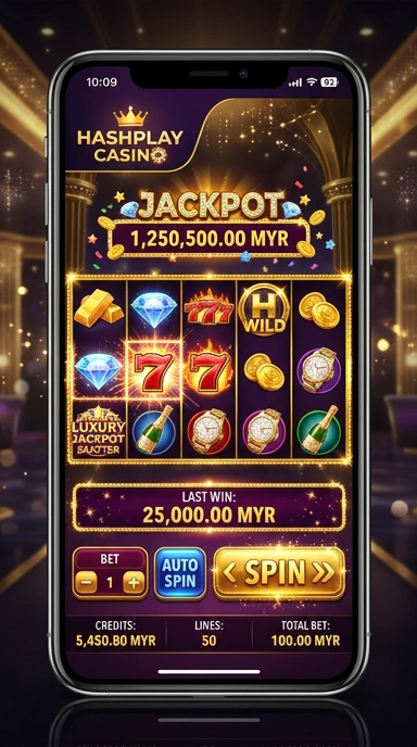 Tampilan antarmuka utama aplikasi hashplay.